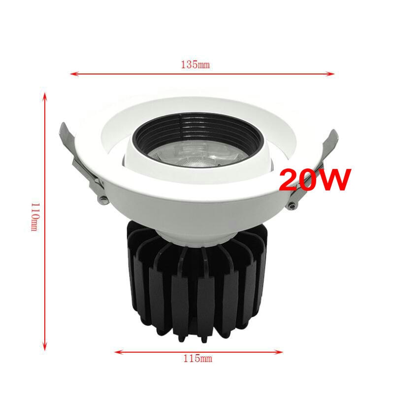 Dimmable AC85V-265V 10W 12W 15W 20W 30W LED Ceiling downlight LED lamp Recessed Spot light For home illumination