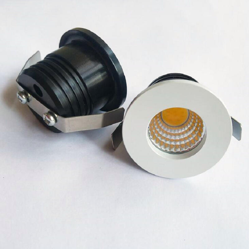 Black/White dimmable Mini LED Downlights 3W AC110V-240V Jewelry Display Ceiling Recessed Cabinet Spot Lamp