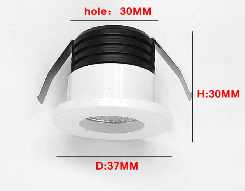 Black/White dimmable Mini LED Downlights 3W AC110V-240V Jewelry Display Ceiling Recessed Cabinet Spot Lamp