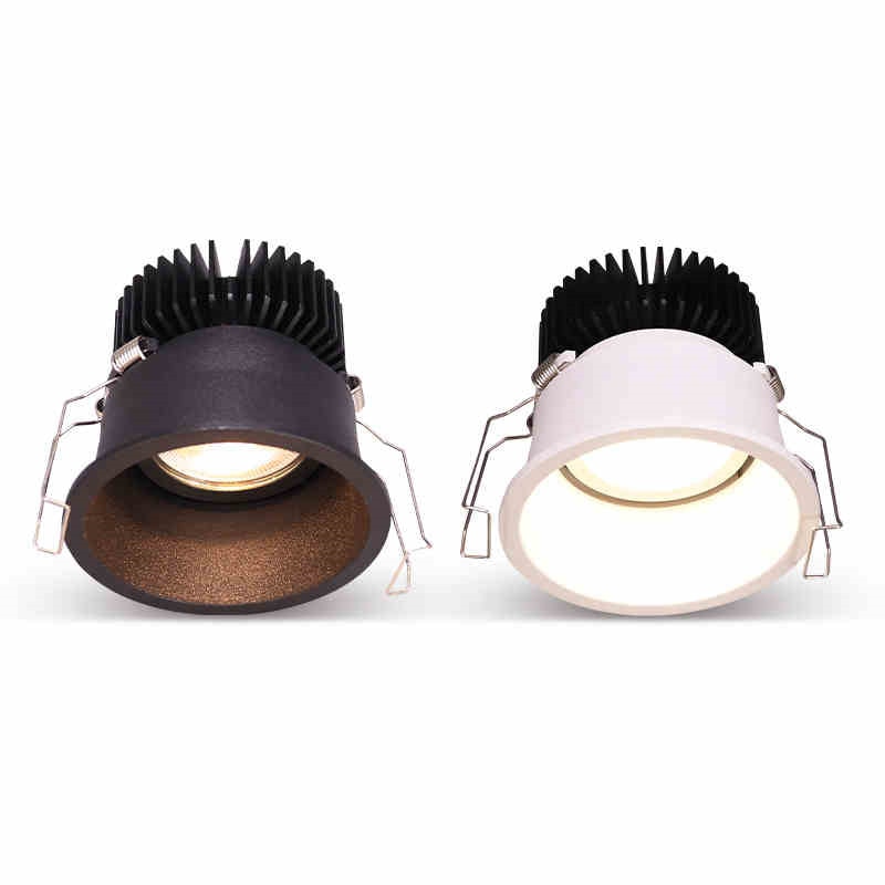 Dimmable Embedded Anti-Glare COB Ceiling Recessed Downlight 5w 10w 12w 20w 30w AC85-265V Wall Wash Light LED Lamp