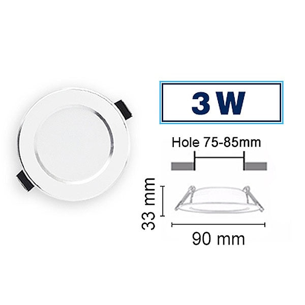 LED Downlight 3W 5W 7W 9W 12W 15W 18W Round Recessed Lamp 110V 220V 230V 240V Led Bulb Bedroom Kitchen Indoor LED Spot Lighting