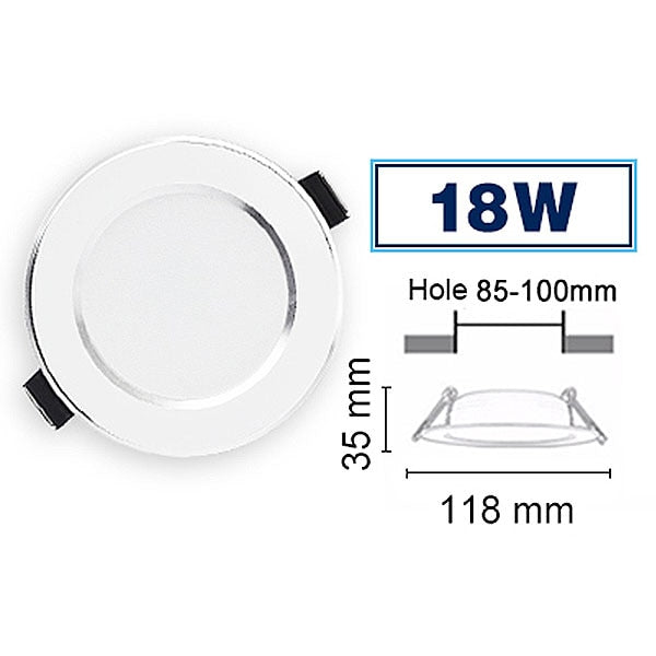 LED Downlight 3W 5W 7W 9W 12W 15W 18W Round Recessed Lamp 110V 220V 230V 240V Led Bulb Bedroom Kitchen Indoor LED Spot Lighting