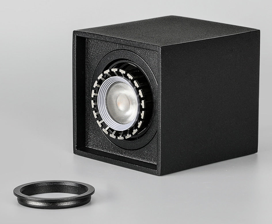 Square Surface Mounted LED Downlight 1pcs with Replaceable GU10 LED Bulb 7W 10W LED Ceiling Spot Light AC85V-265V Indoor