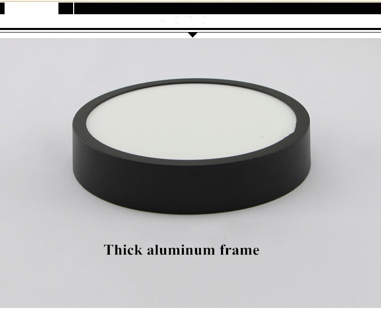 LED Panel Light 1pcs black 6W 9w 12W 18W 24w Surface Mounted LED Ceiling Lights AC85-265V Round Square LED Downlight