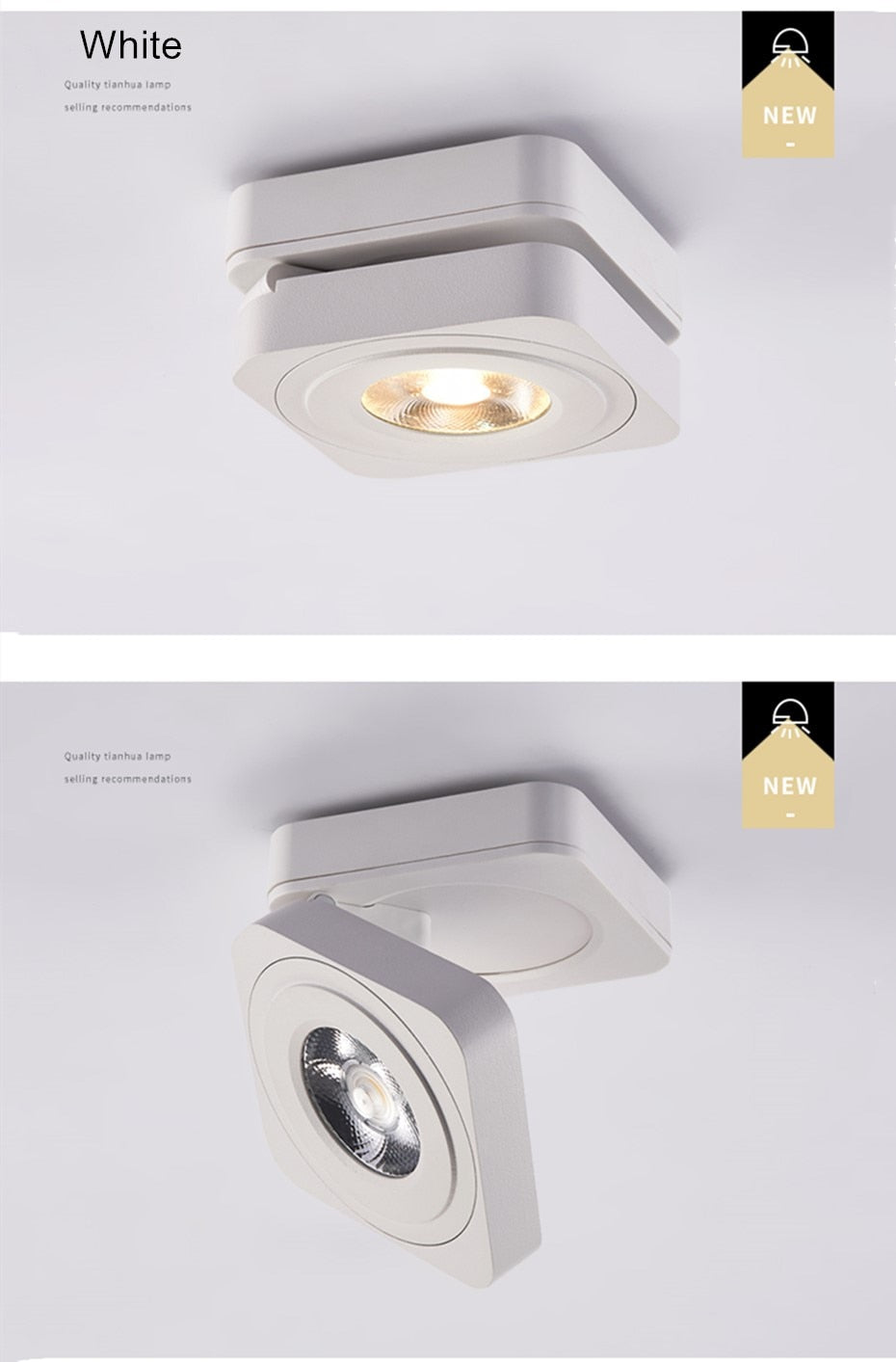 DBF 360 Angle Adjustable Square Surface Mounted Downlight Ceiling Lamp 5W 7W 10W LED COB Spot Light AC110/220V Ceiling Light