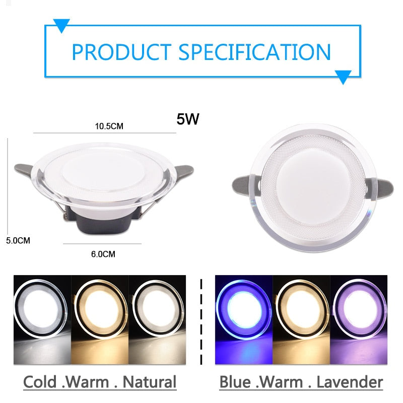 Downlight 10pcs 3W 5W led Downlight AC220V six color recessed downlight ceiling Kitchen living room Indoor ceiling spot light