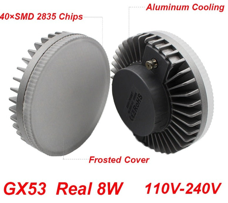 Spot Led Downlights Lamp Round Recessed 8W 110-240V 90mm Cut Hole Aluminum GX53 Light Source 3000K/4000K/6000K