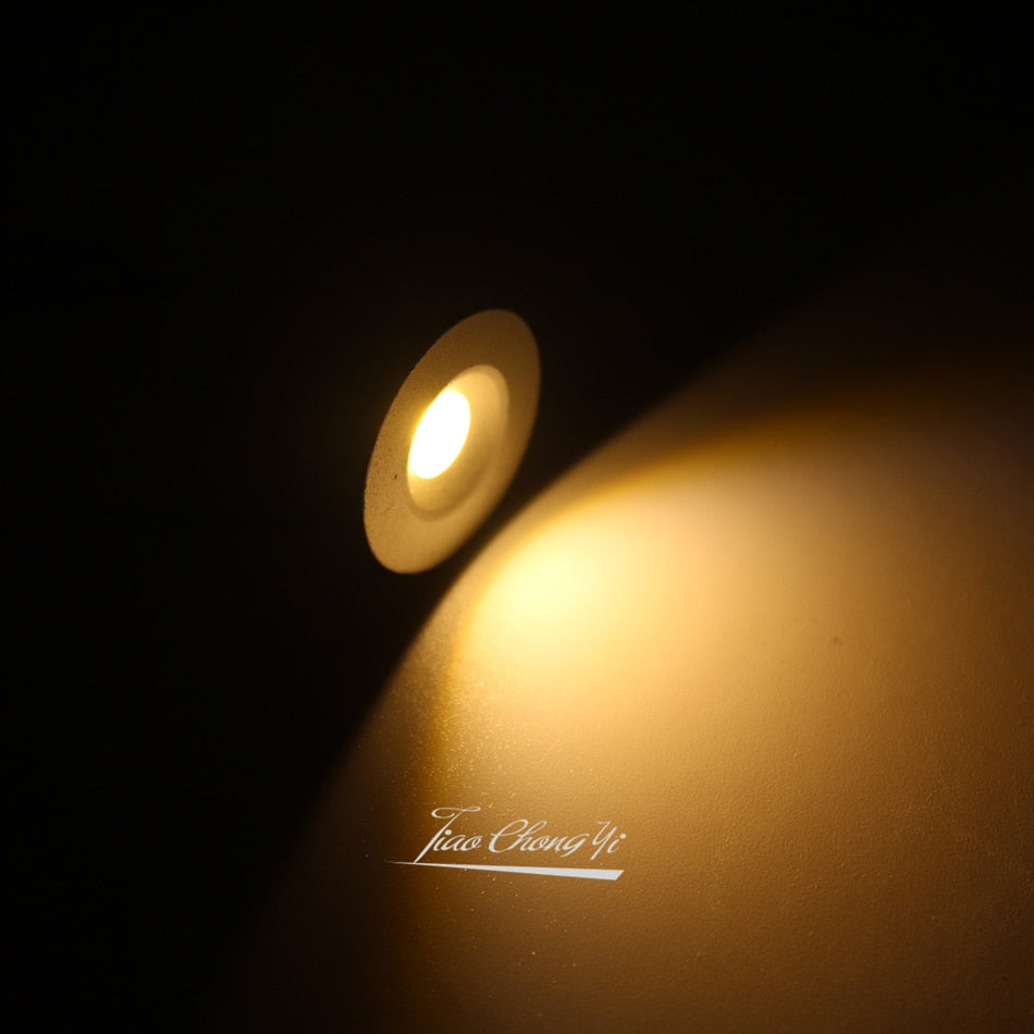 Mini Indoor LED Spot Light 9PCS /1set 12V Downlight Dimmable Recessed Ceiling Stair Light 1W Showcase Cabinet Lights