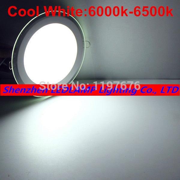 10pcs 6w 9w 12w 18w led panel downlight glass Round ceiling recessed panel light AC85-265V with adapter Warm/Natural/Cold White - LED Lights For Sale : Affordable LED Solutions : Wholesale Prices
