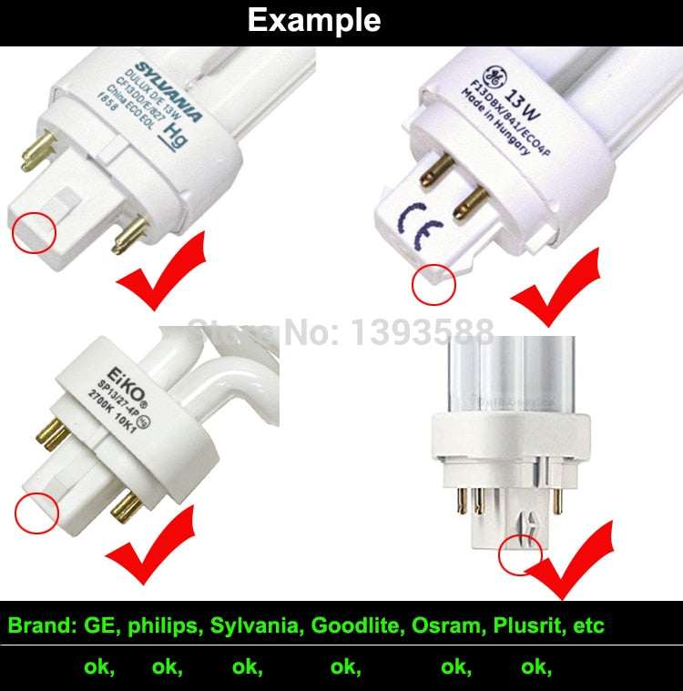 LED Pl bulb Lamp 4 pins G24 5W 7W 9W 10W 11W 12W 14W SMD5730 5050 2835 led plc downlight light AC85-265V 110V 220V 230V 240V