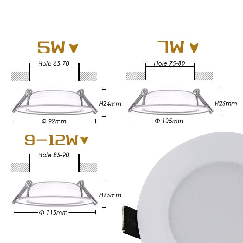 Dimmable Waterproof LED Downlight 10pcs 220V 5W/7W/9W/12W/15W LED Bulb Light Recessed LED Spot Light For Bathroom Kitchen