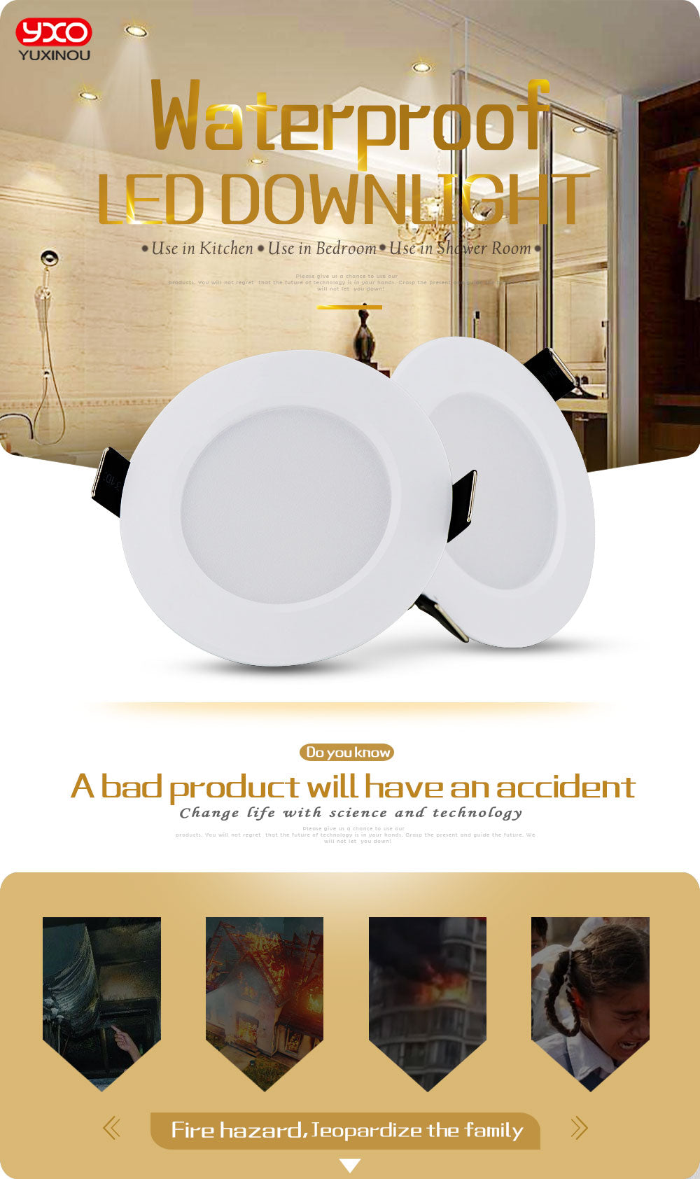 Dimmable Waterproof LED Downlight 10pcs 220V 5W/7W/9W/12W/15W LED Bulb Light Recessed LED Spot Light For Bathroom Kitchen