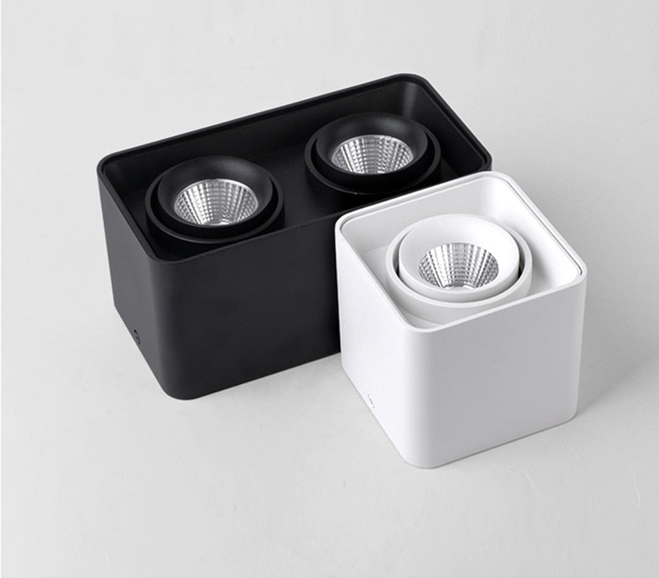 Square COB LED Dimmable Downlights 10W 12W 20W 24W Surface Mounted LED Ceiling Lamps Spot Light 3000K/4000K/6000K AC85-265V