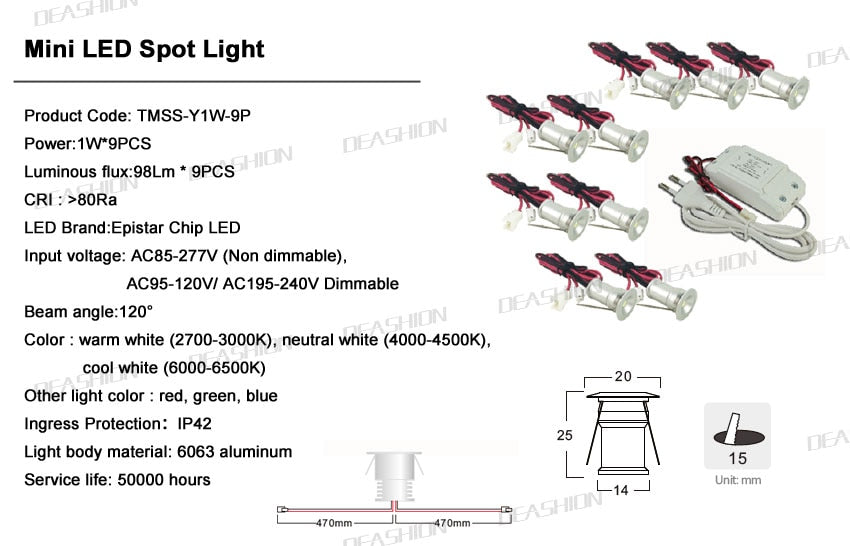 Mini Spot led Light Dimmable led downlight 1W Round Recessed Ceiling Spot Lighting LED Down Lamp Pot Light 220V 110V Cabinet kit