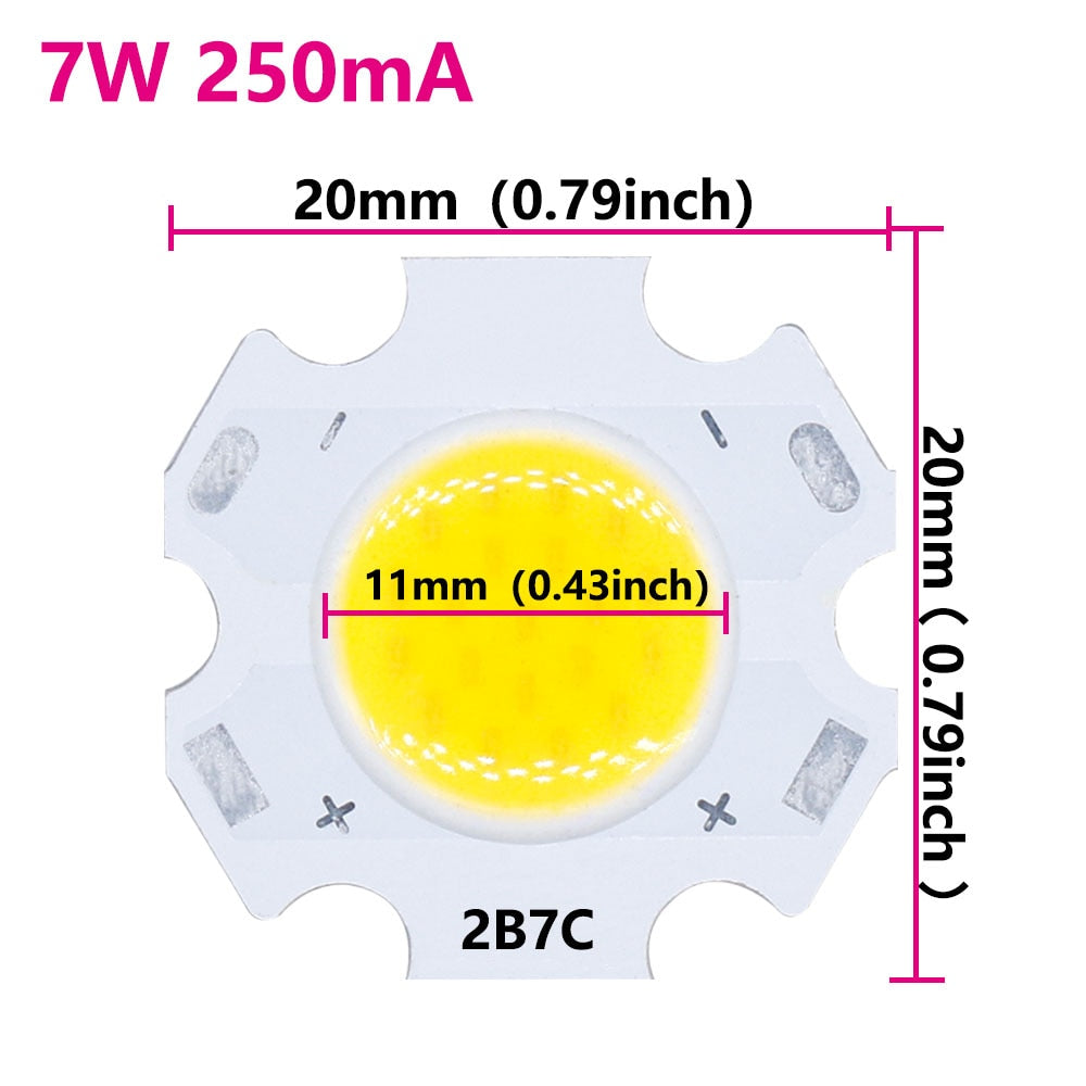 LED 20pcs 3W 5W 7W 10W Source Chip a lot High Power LED COB Light Bulb 20MM Light Lamp For DIY SpotLight Downlight Lamps