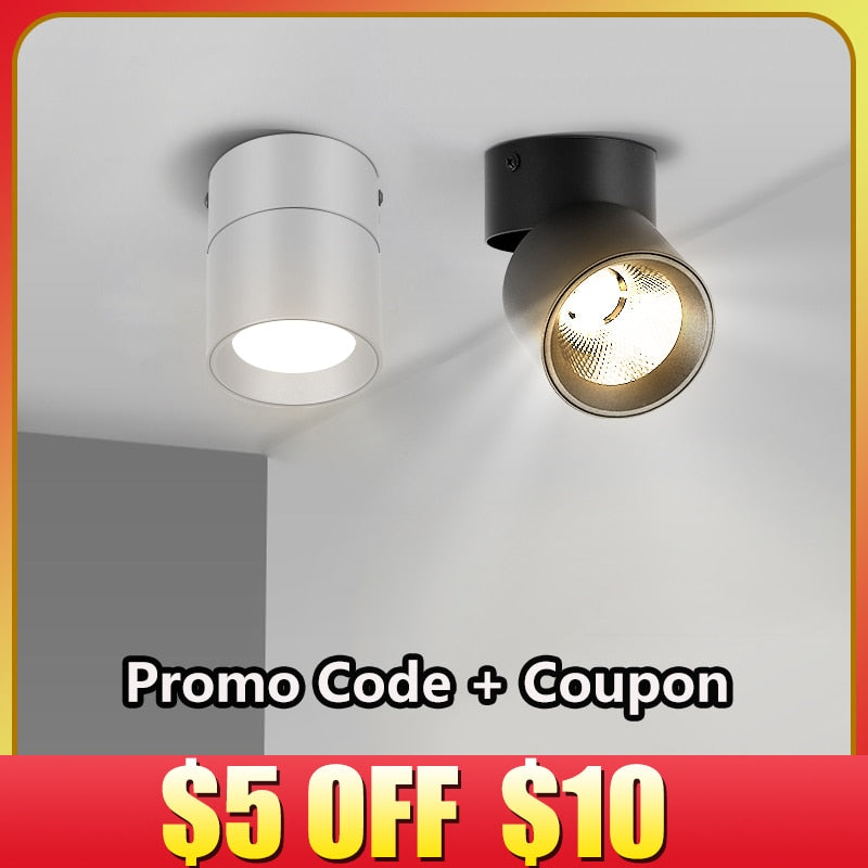 Led Spot Light 220V Spotlight Lamp COB Ceiling Spots Focus Led Downlights Foldable Fixture Down Lights Indoor Lighting For Home