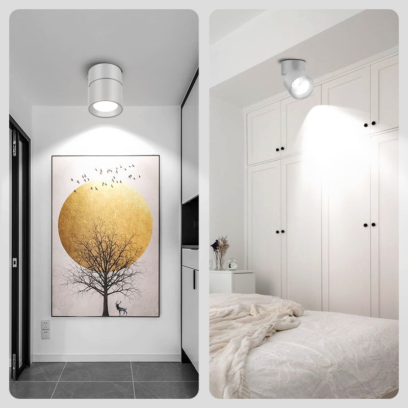 Led Spot Light 220V Spotlight Lamp COB Ceiling Spots Focus Led Downlights Foldable Fixture Down Lights Indoor Lighting For Home