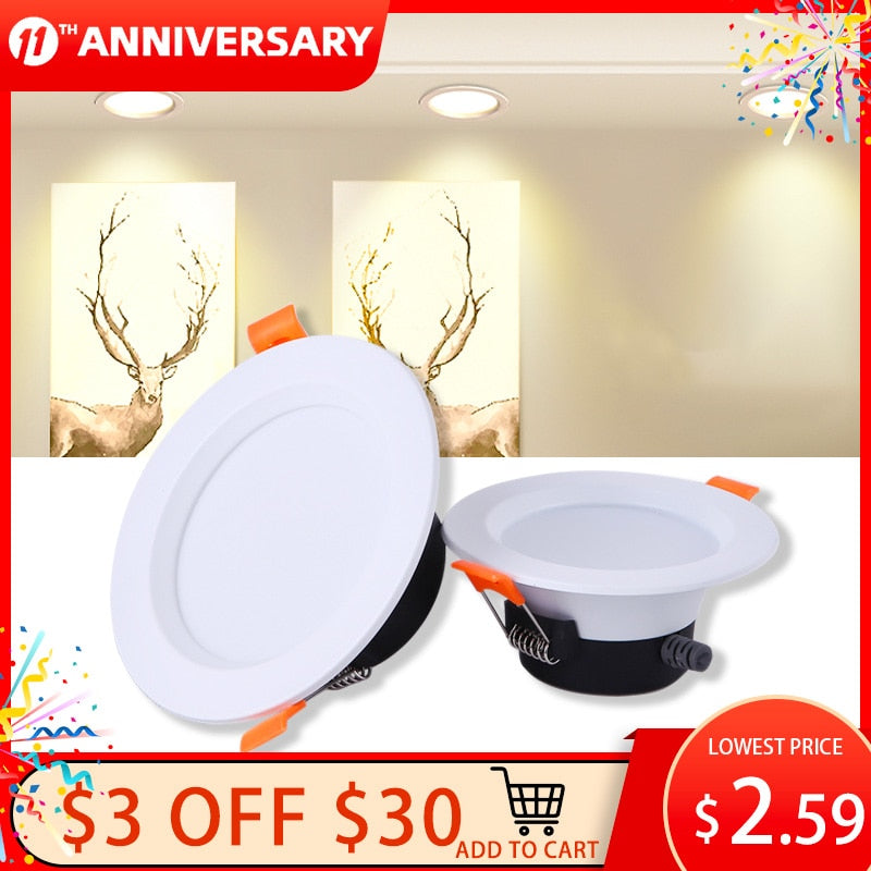 Led Spot Light 220V 110V Round Recessed Spotlights Led Downlight 5W 7W 12W 18W LED Ceiling Spot Lighting For Living Room Bedroom