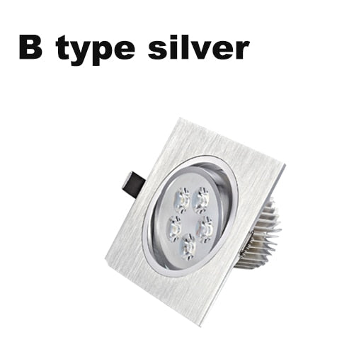 Led Downlight 3W 5W 7W Square Spot Lighting Lamp AC110V 240V Dimmable Down Lights Led Cabinet Light Black/silver