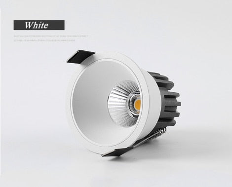 Dimmable Recessed Anti Glare COB LED Downlights 7W/ 9W/12W/15W LED Ceiling Spot Lights AC85~265V Background Lamps Indoor Lighting