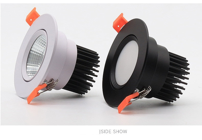 Led Spotlight Ceiling Lamp Recessed LED COB Downlight Dimmable 220V 110V Warm / Pure/Cold White Round Led Spot Light
