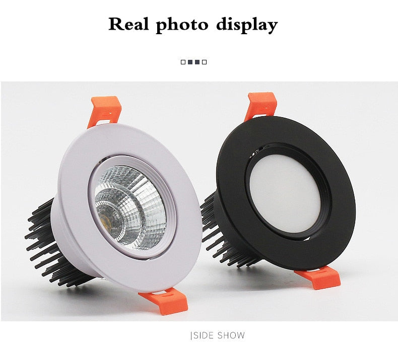 Led Spotlight Ceiling Lamp Recessed LED COB Downlight Dimmable 220V 110V Warm / Pure/Cold White Round Led Spot Light