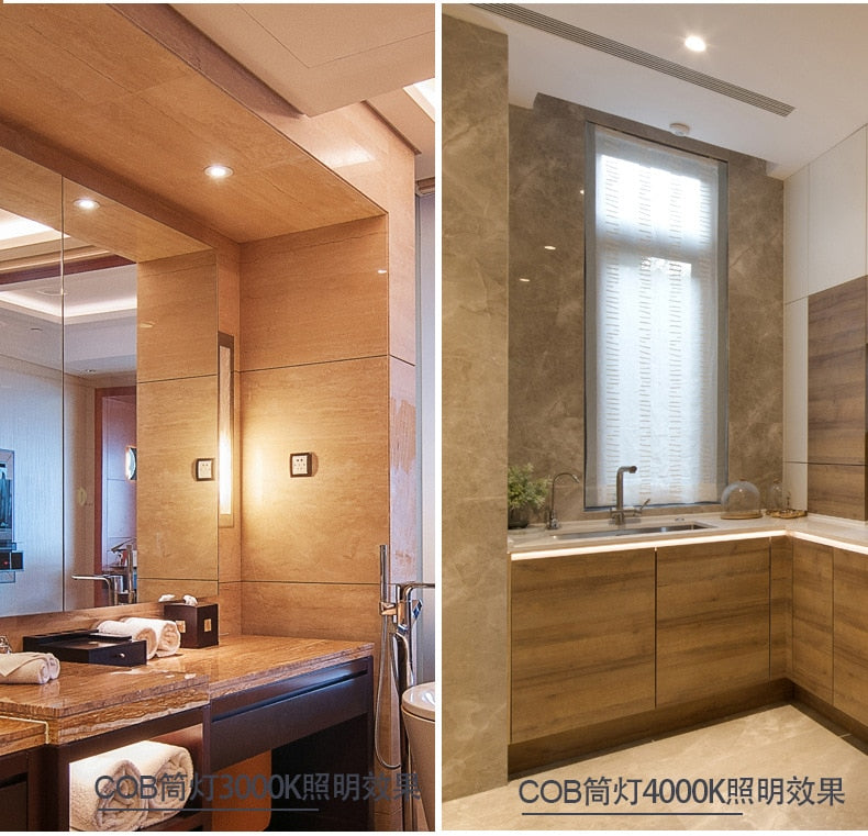 Led Spotlight Ceiling Lamp Recessed LED COB Downlight Dimmable 220V 110V Warm / Pure/Cold White Round Led Spot Light