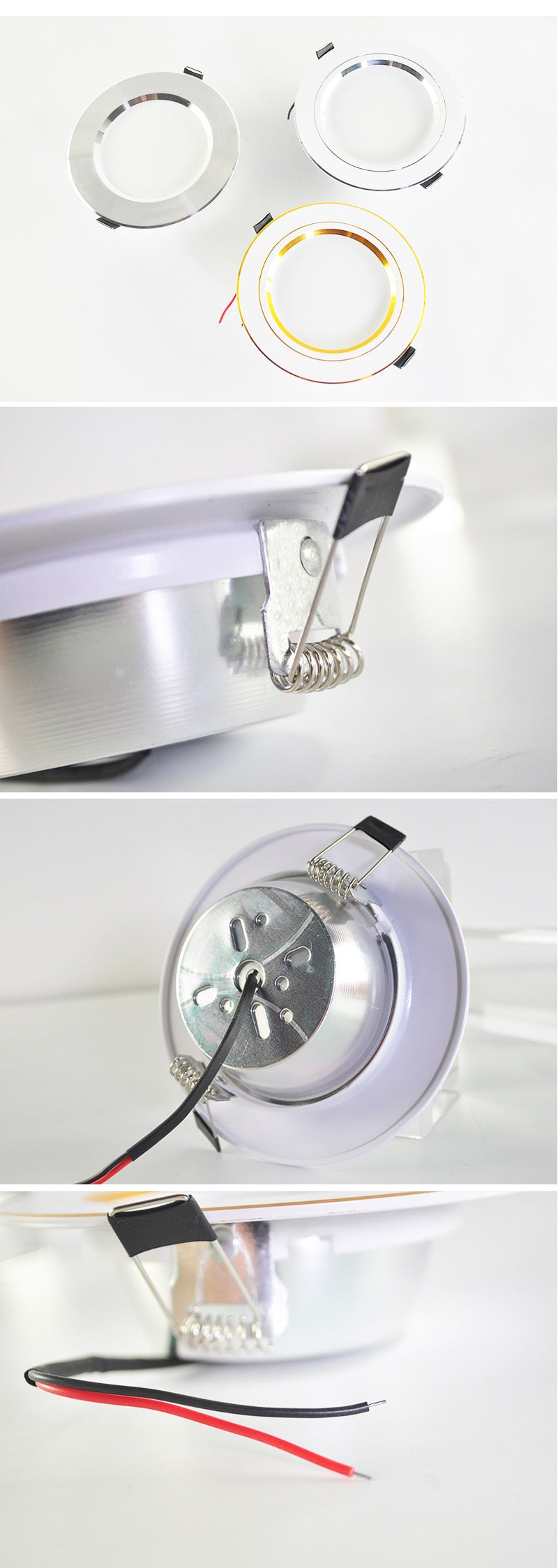 Downlight 3W 5W 9W 12W 15W 18W led downlight Silver White gold Ultra Thin Aluminum AC220V 240V Round Recessed LED Spot Lighting