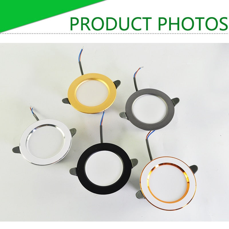 Downlight 3W 5W 9W 12W 15W 18W led downlight Silver White gold Ultra Thin Aluminum AC220V 240V Round Recessed LED Spot Lighting