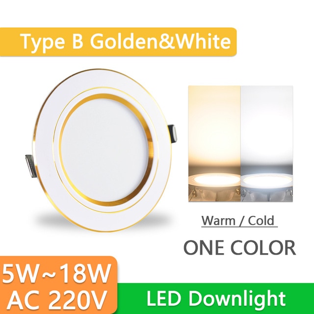 Downlight 3W 5W 9W 12W 15W 18W led downlight Silver White gold Ultra Thin Aluminum AC220V 240V Round Recessed LED Spot Lighting