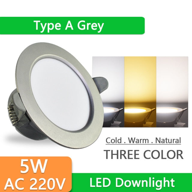 Downlight 3W 5W 9W 12W 15W 18W led downlight Silver White gold Ultra Thin Aluminum AC220V 240V Round Recessed LED Spot Lighting
