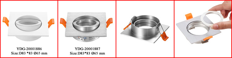 Pack of 2 MR16 Recessed Downlighs Adjustable White Round Lamp Fixtures GU10 MR16 Spotlight Fitting Adjustable