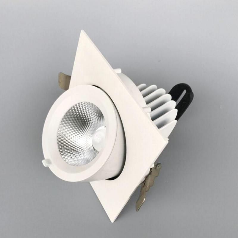 Rotate 360 degrees dimmable COB LED Ceiling light round high 20W 30W COB grille brushed White round LED Ceiling downlight