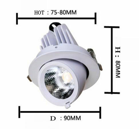 COB LED Ceiling light round high 10W COB grille brushed White 20W square Ceiling downlight Rotate 360 degrees