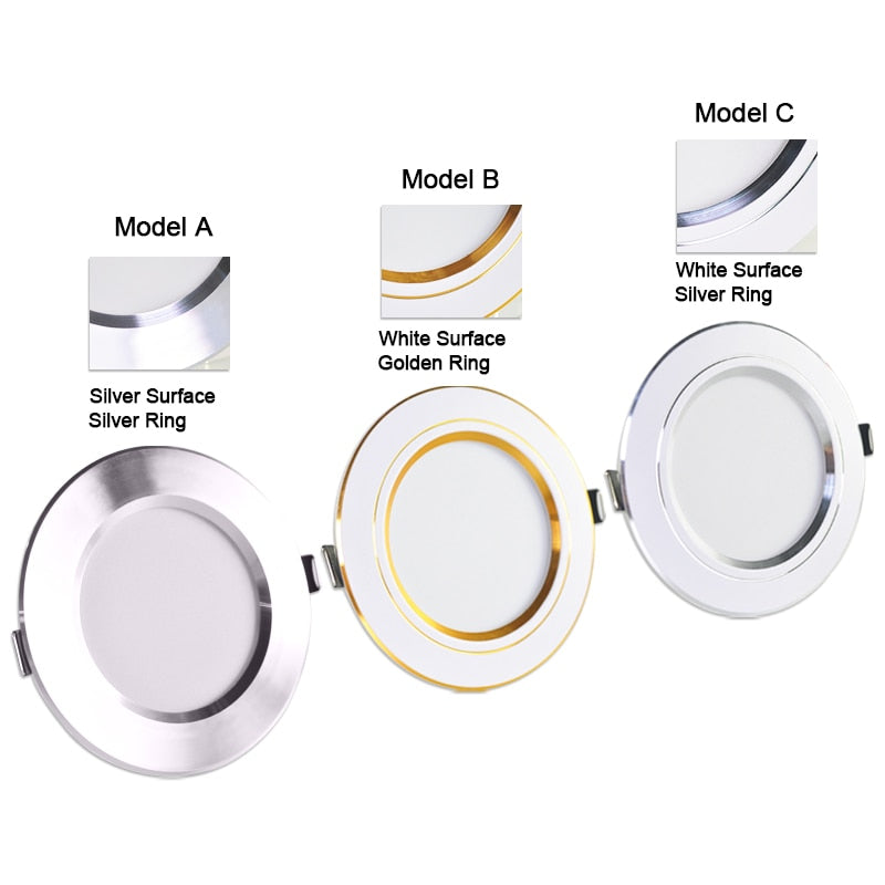 Downlight 3W 5W 9W 12W 15W 18W Spot led downlight Silver White gold Ultra Thin AC220V Aluminum Round Recessed LED Spot Lighting