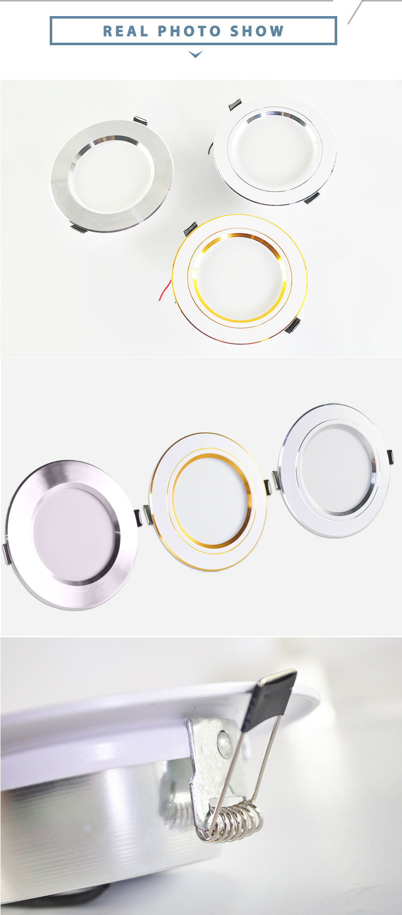 Downlight 3W 5W 9W 12W 15W 18W Spot led downlight Silver White gold Ultra Thin AC220V Aluminum Round Recessed LED Spot Lighting