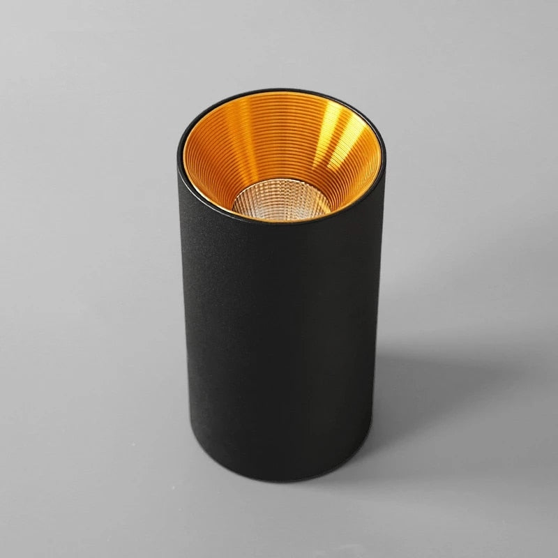 Surface Mounted Cylindrical LED COB Downlight Gold Reflector 7W 10W 12W 15W LED Ceiling Bulbs Lamp Spot Light LED Downlight