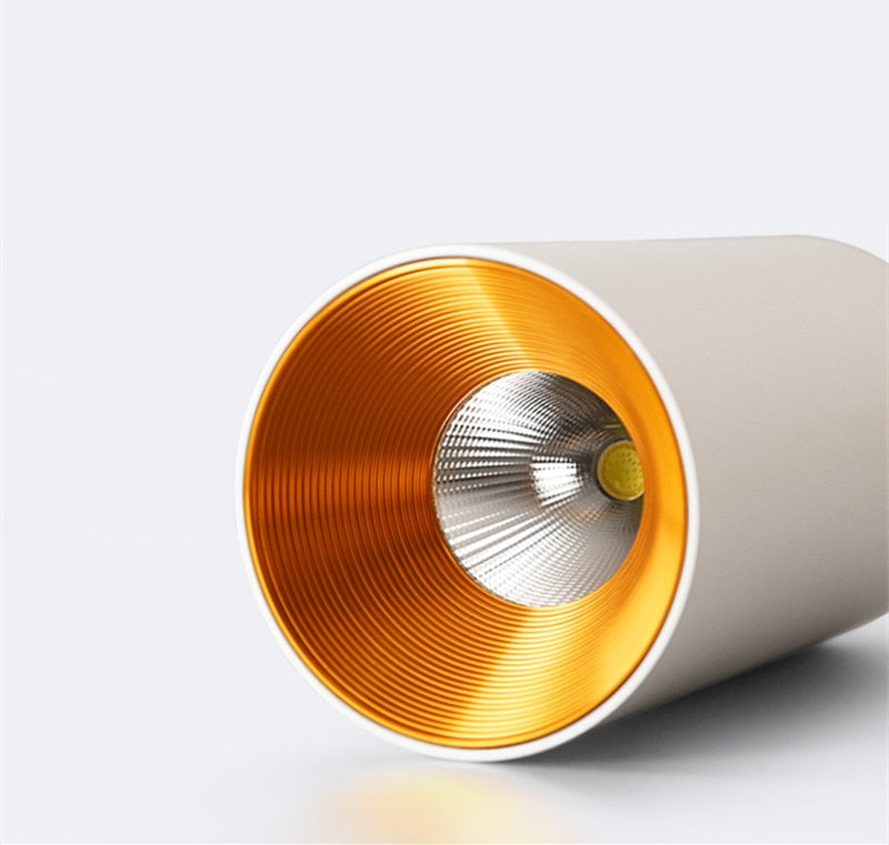 Surface Mounted Cylindrical LED COB Downlight Gold Reflector 7W 10W 12W 15W LED Ceiling Bulbs Lamp Spot Light LED Downlight