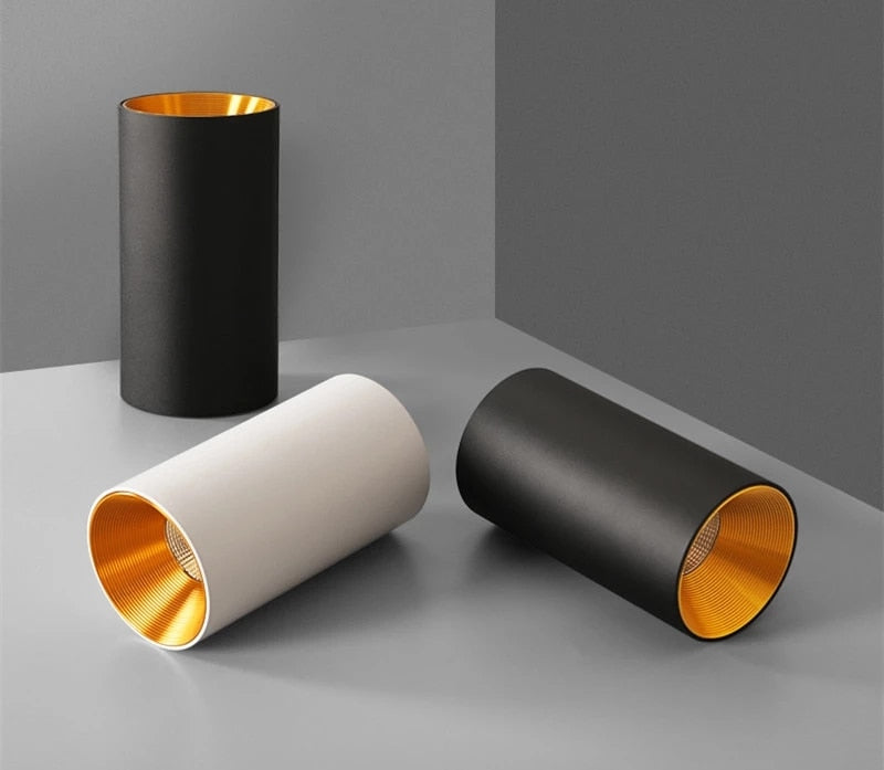 Surface Mounted Cylindrical LED COB Downlight Gold Reflector 7W 10W 12W 15W LED Ceiling Bulbs Lamp Spot Light LED Downlight