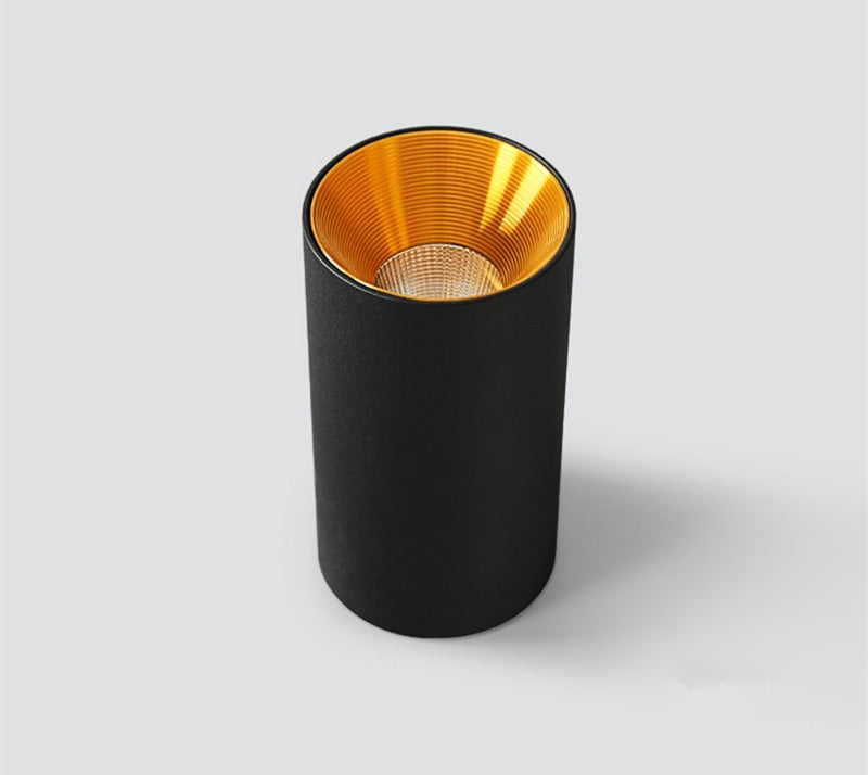 Surface Mounted Cylindrical LED COB Downlight Gold Reflector 7W 10W 12W 15W LED Ceiling Bulbs Lamp Spot Light LED Downlight