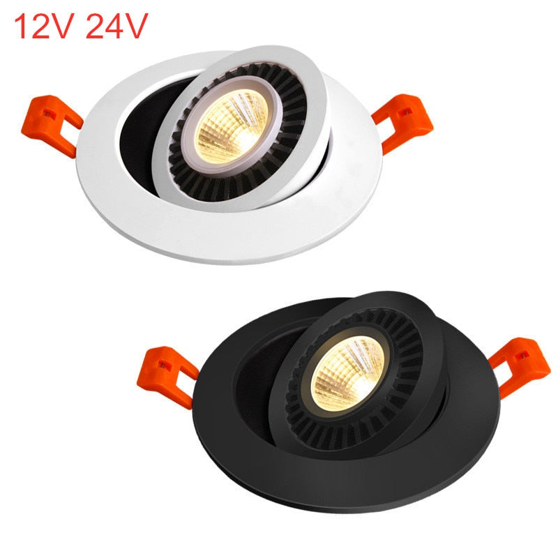 AC/DC 12V 24V 360° Rotatable Angle LED Recessed Downlight 5W 7W 10W 15W 18W LED Ceiling Spot Light 3000K/4000K/6000K