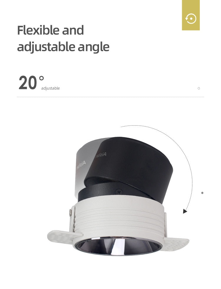 Aisilan LED recessed downlight Frameless anti-glare for living room corridor bedroom Angle Adjustable cutout size 8cm spot light LED