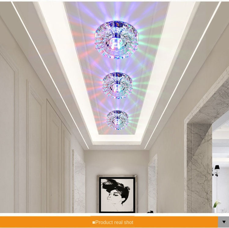 Crystal Spotlight LED Ceiling Light Embedded Living Room Downlight Ceiling Aisle Light Corridor Light