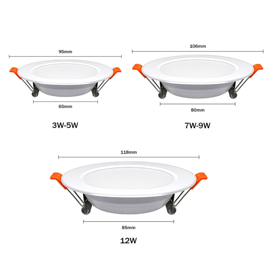 LED Downlight 3W 5W 7W 9W 12W Recessed LED Lamp Warm White Cold White Led Bulb Bedroom Kitchen Indoor LED Spot Light AC220V 230V