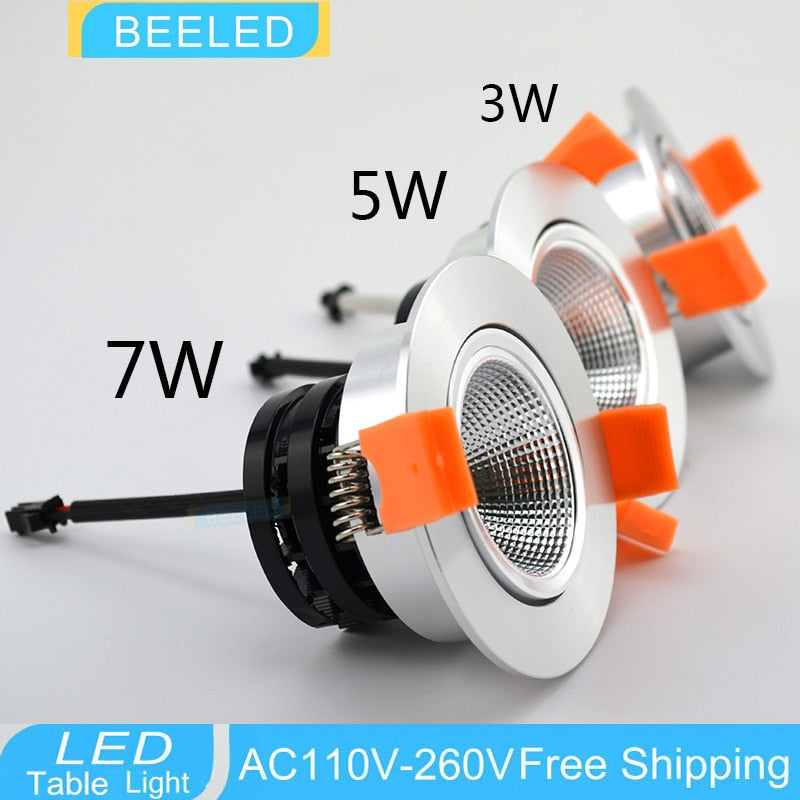 LED Downlights COB 3W 5W 7W Recessed LED downlight led bulb Spot Light Lamp warm white aluminum dimmable 220V 110V home decor