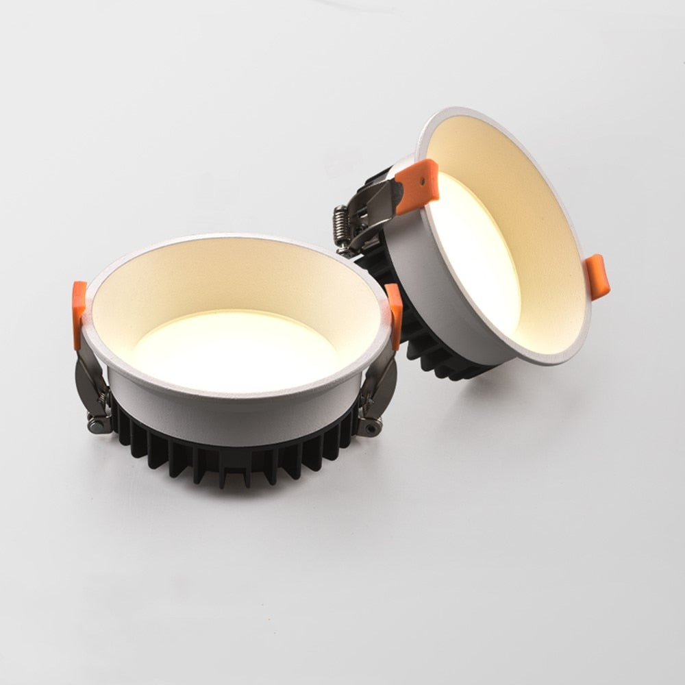 DBF 2020 Frameless 3 Light Temperature Anti Glare Recessed Downlight 7W 10W 12W 15W Round LED Ceiling Spot Light Pic Background