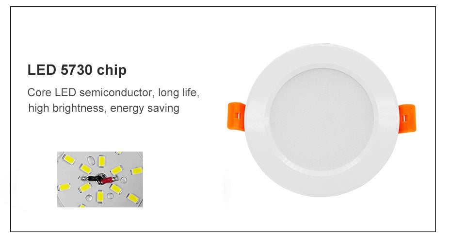 DBF New White LED Recessed Downlight Not Dimmable 5W 7W 10W 12W LED Ceiling Spot Lamp with AC110V 220V LED Driver Home Decor