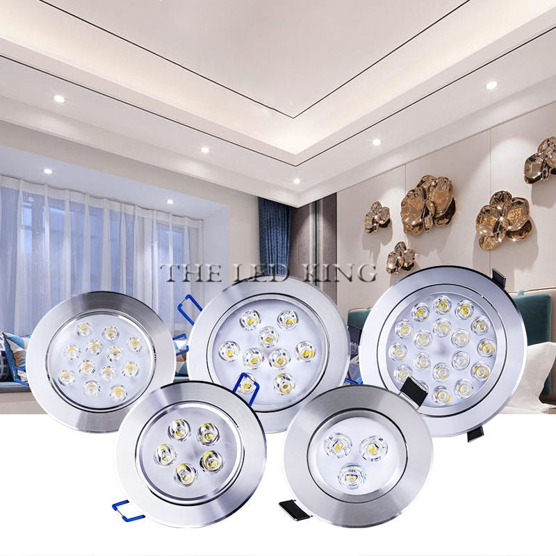Super Bright Round 3W-15W LED Downlights Recessed COB LED Ceiling Spot lights AC220V Warm /Cold White LED Lamp Indoor Lighting