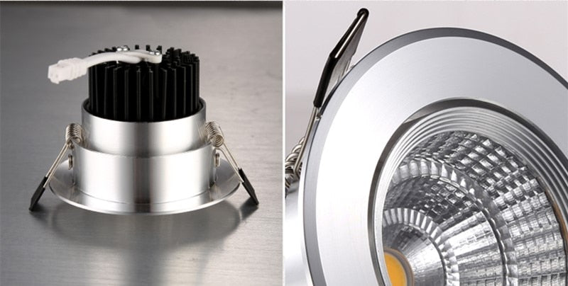 Dimmable LED COB Spotlight Ceiling lamp AC85-265V 3W 5W 7W 9W 12W 15W Aluminum recessed downlights round led panel light