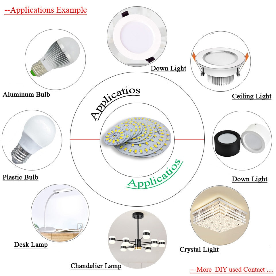 LED PCB SMD5730 lighting source lamp panel Three Color Dimmable 3W 5W 7W 9W 12W 15W 18W Aluminum plate for led bulb downlight